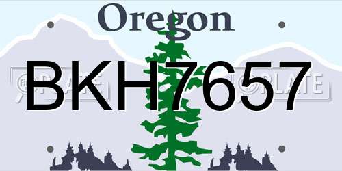BKH7657 Oregon License Plate