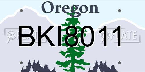 BKI8011 Oregon License Plate