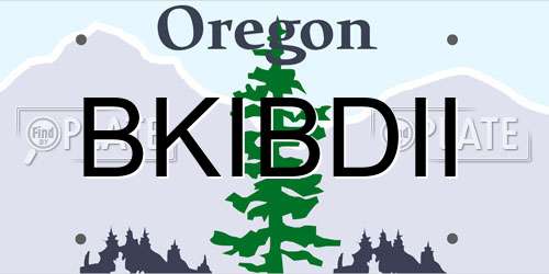 BKIBDII Oregon License Plate