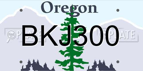 BKJ300 Oregon License Plate