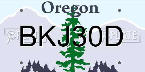 BKJ30D Oregon License Plate