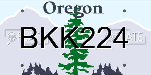 BKK224 Oregon License Plate