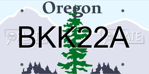 BKK22A Oregon License Plate