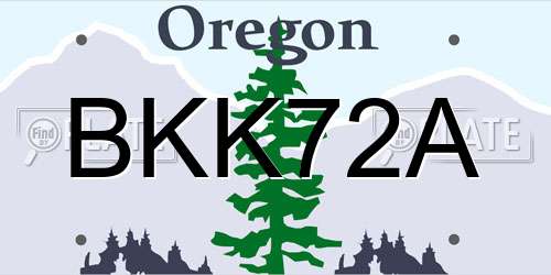 BKK72A Oregon License Plate