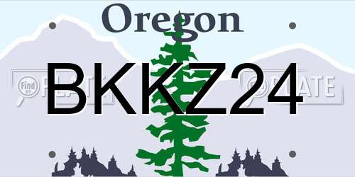 BKKZ24 Oregon License Plate