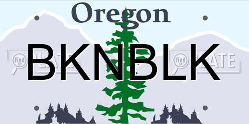 BKNBLK Oregon License Plate