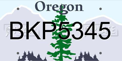 BKP5345 Oregon License Plate