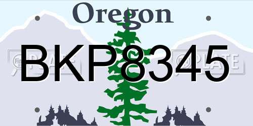 BKP8345 Oregon License Plate