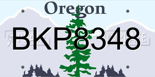 BKP8348 Oregon License Plate