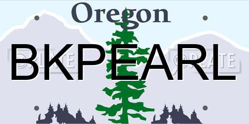 BKPEARL Oregon License Plate