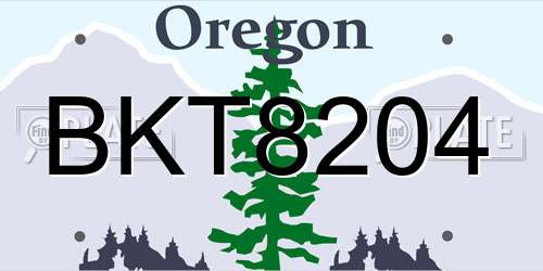 BKT8204 Oregon License Plate