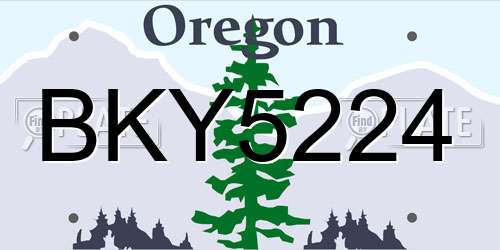 BKY5224 Oregon License Plate