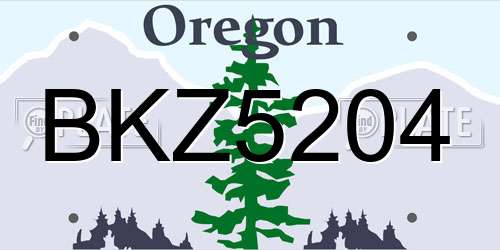 BKZ5204 Oregon License Plate