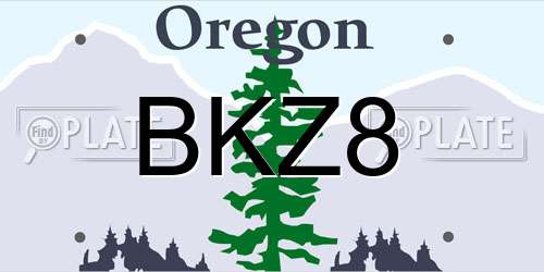 BKZ8 Oregon License Plate