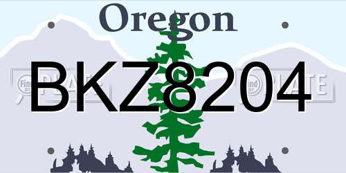 BKZ8204 Oregon License Plate