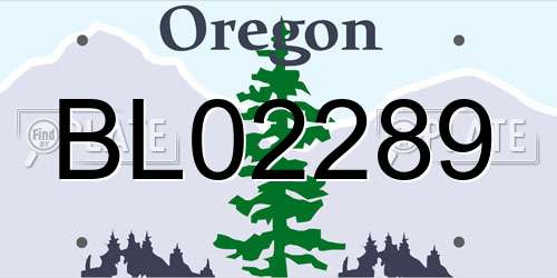 BL02289 Oregon License Plate