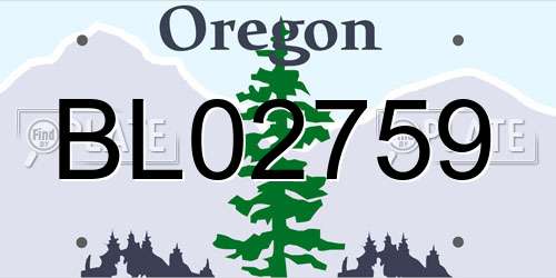 BL02759 Oregon License Plate