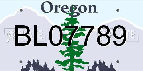 BL07789 Oregon License Plate