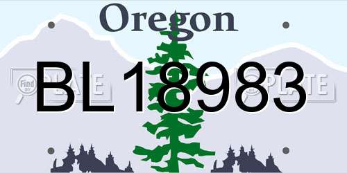 BL18983 Oregon License Plate