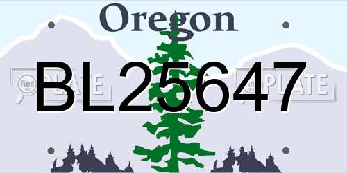 BL25647 Oregon License Plate