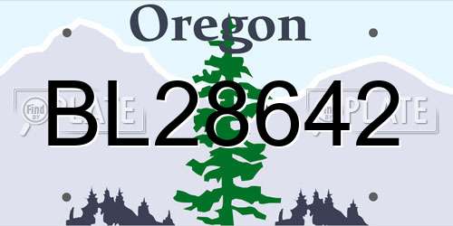 BL28642 Oregon License Plate