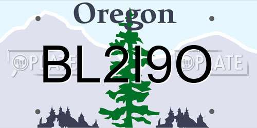 BL2I9O Oregon License Plate