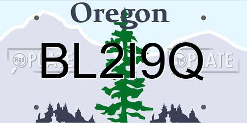 BL2I9Q Oregon License Plate