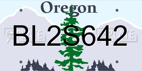 BL2S642 Oregon License Plate