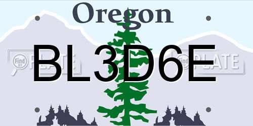 BL3D6E Oregon License Plate