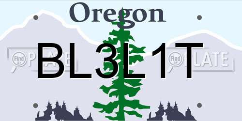 BL3L1T Oregon License Plate