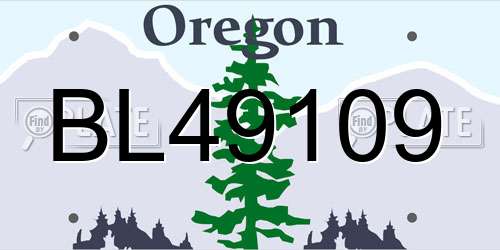 BL49109 Oregon License Plate