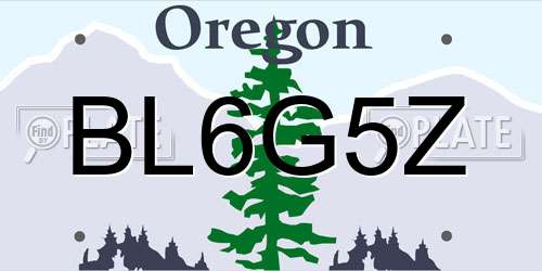 BL6G5Z Oregon License Plate