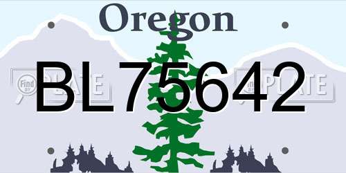 BL75642 Oregon License Plate