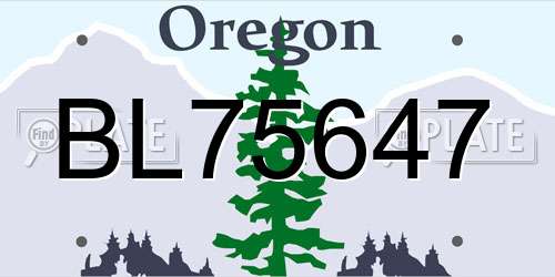 BL75647 Oregon License Plate