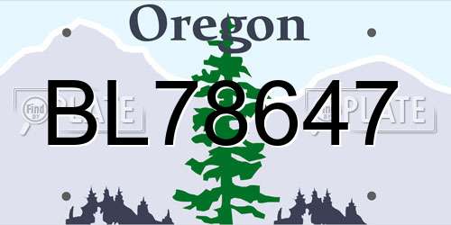 BL78647 Oregon License Plate