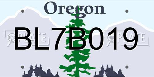 BL7B019 Oregon License Plate