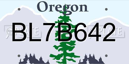 BL7B642 Oregon License Plate