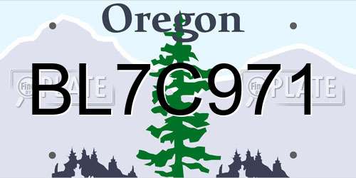 BL7C971 Oregon License Plate