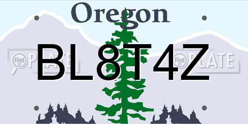 BL8T4Z Oregon License Plate