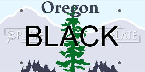 BLACK Oregon License Plate