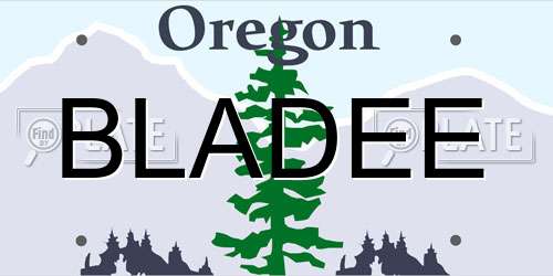 BLADEE Oregon License Plate