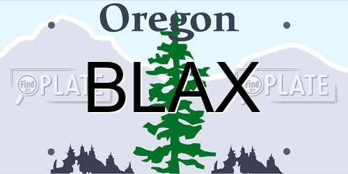 BLAX Oregon License Plate