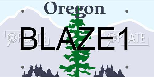 BLAZE1 Oregon License Plate