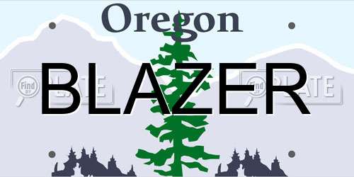 BLAZER Oregon License Plate