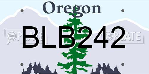 BLB242 Oregon License Plate
