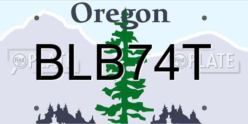 BLB74T Oregon License Plate