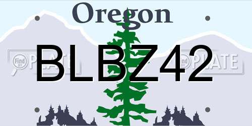 BLBZ42 Oregon License Plate