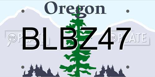 BLBZ47 Oregon License Plate