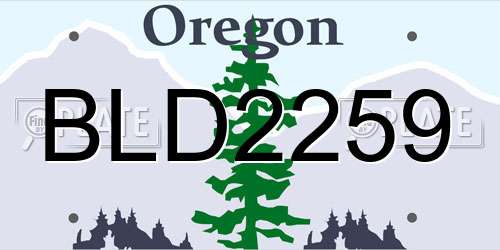 BLD2259 Oregon License Plate