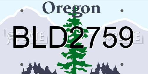 BLD2759 Oregon License Plate